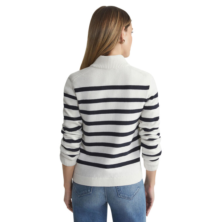 Stripe Fitted Bomber Cardigan image number null