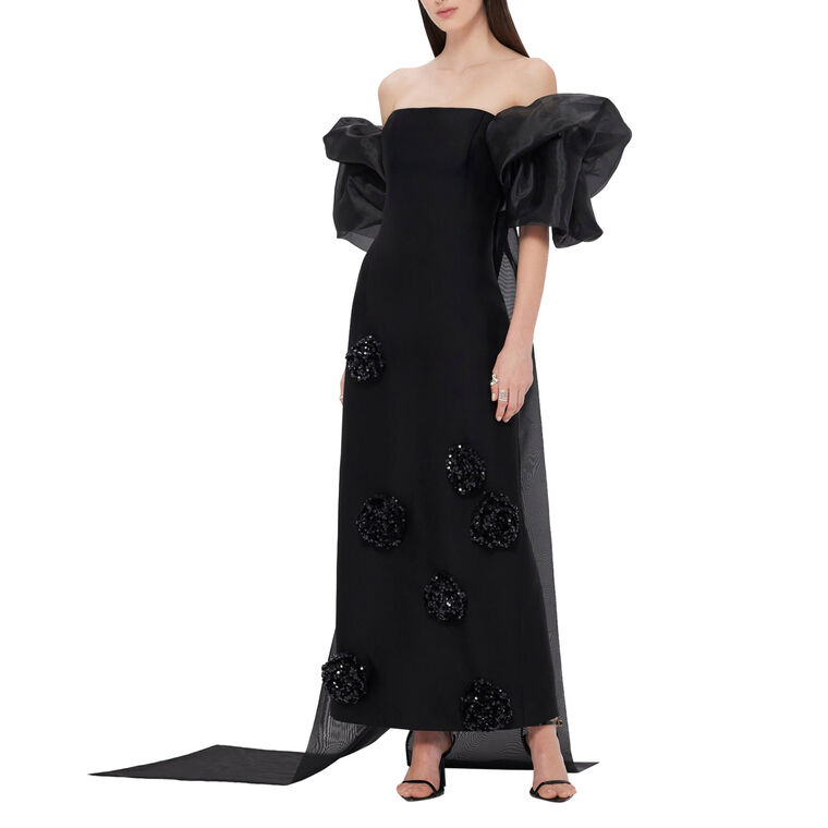 Rayna Embellished Maxi Dress With Cape image number null
