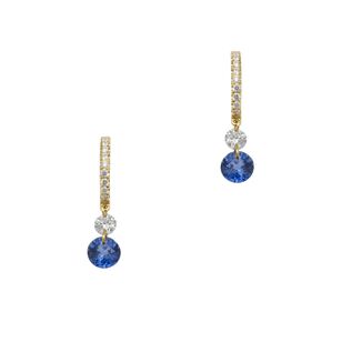 Diamond and Sapphire Drop Earrings