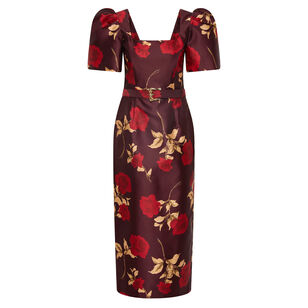 Melora Short Sleeve Belted Midi Dress