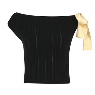 Yumi Knit Top With Shoulder Bow