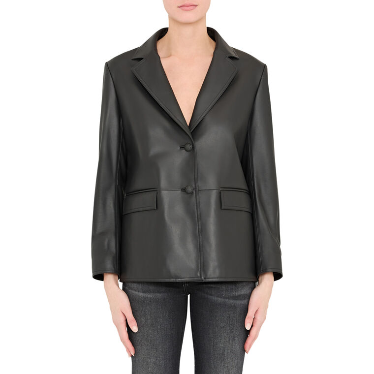 Blake Leather Jacket With Fringe image number null