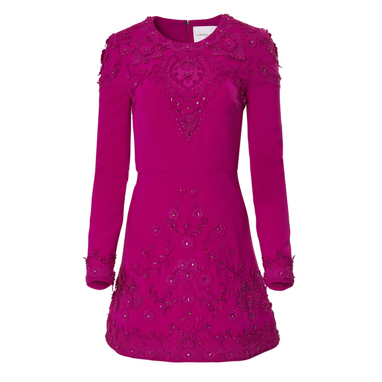 Floral Applique Embellished Mini Dress image number null