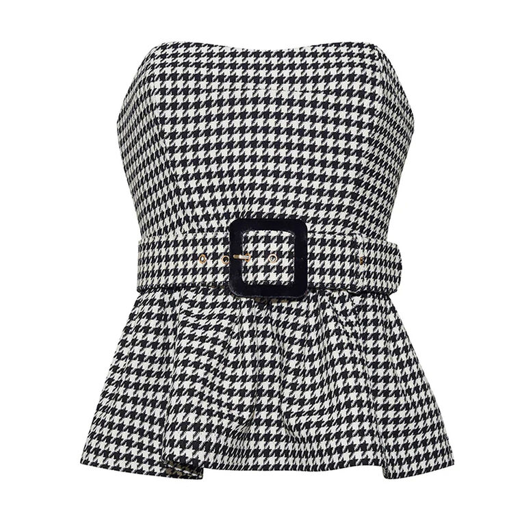 Tilda Strapless Belted Peplum Top image number null