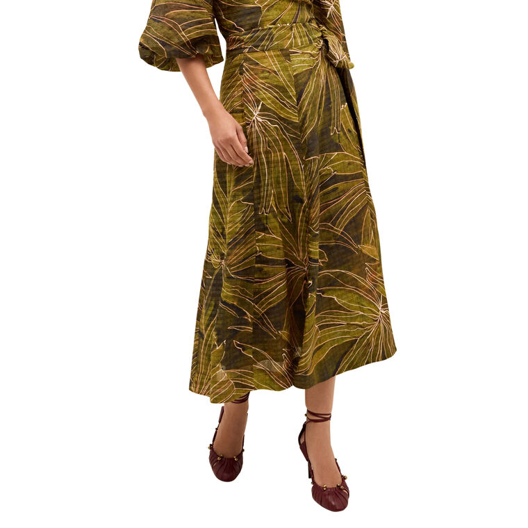 Estine A-Line Wrap Midi Skirt image number null