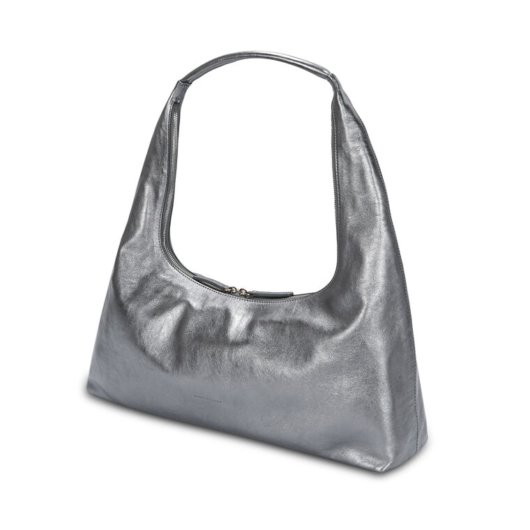 Large Metallic Hobo Shoulder Bag image number null