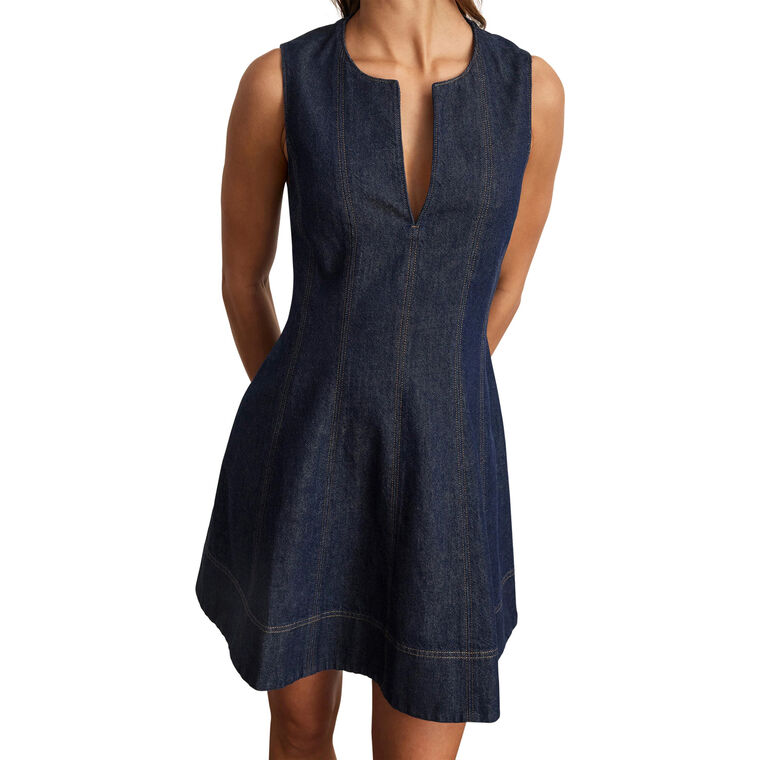 Glenda Sleeveless Denim Mini Dress image number null