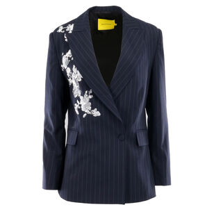 Pinstripe Blazer With Sequin Embellishment