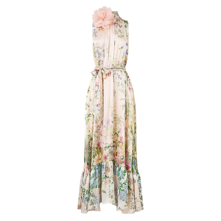 Necktie Maxi Dress With Elasticated Waist image number null