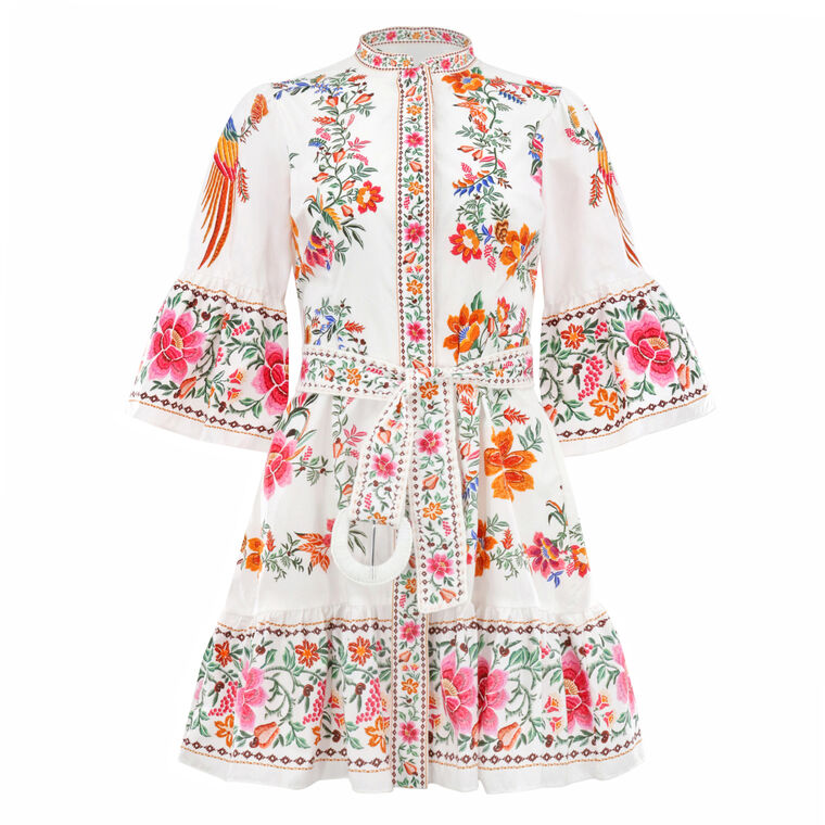 Delicate Forest Scarves Organic Cotton Mini Dress image number null