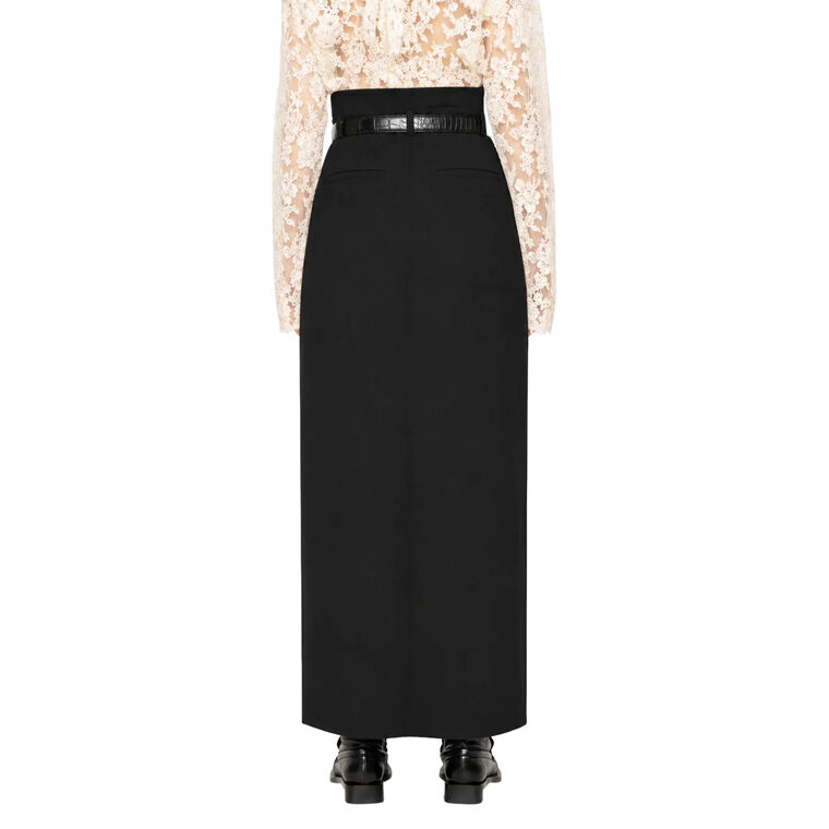 Remi Tropical Wool Maxi Skirt With Belt image number null
