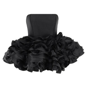 Heavy Satin Strapless Layered Top
