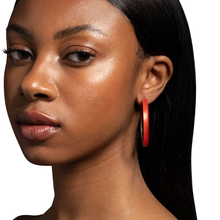 Skinny Lucite Hoop Earring image number null