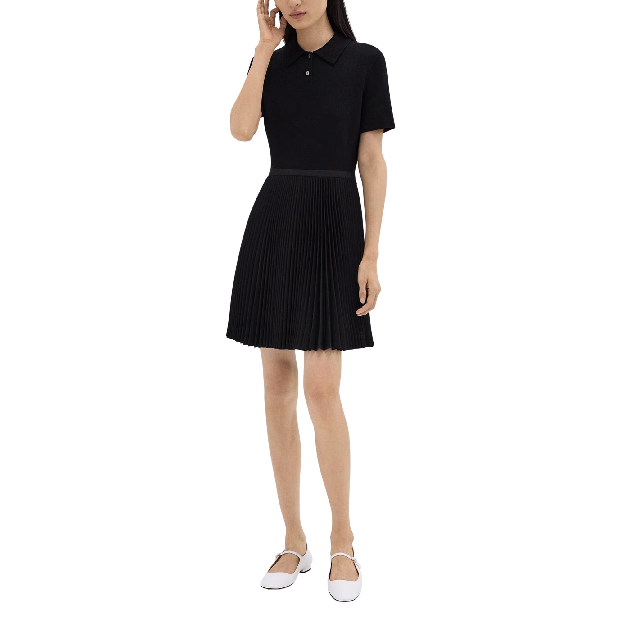 ワンピース Polo Pleated Mini Dress Theory Pleated Polo Mini Dress | Bloomingdale's