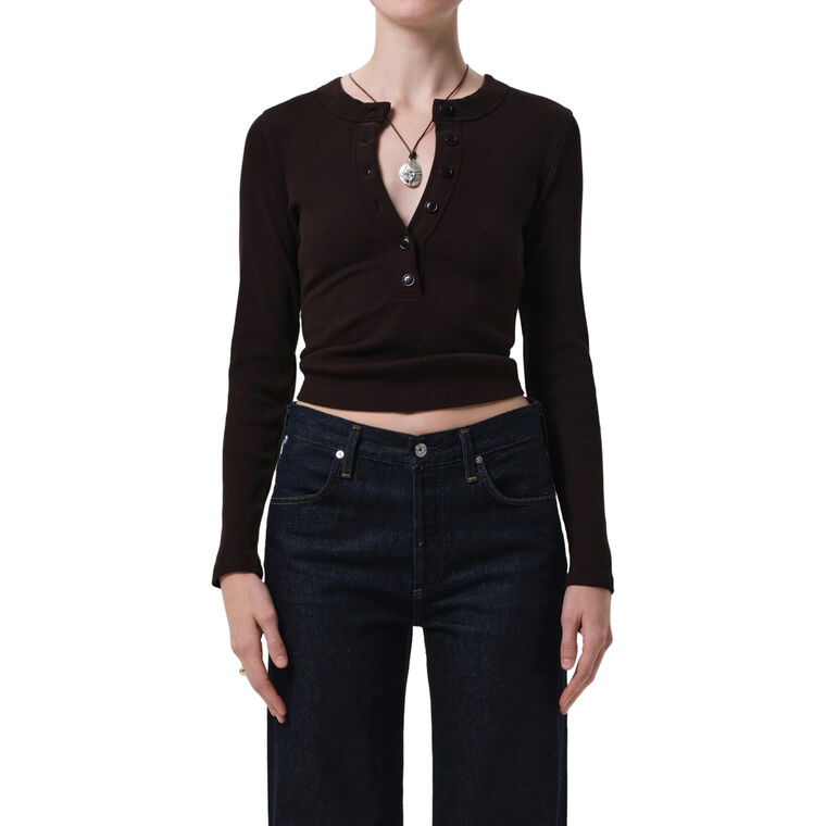 Varra Long Sleeve Ribbed Henley image number null