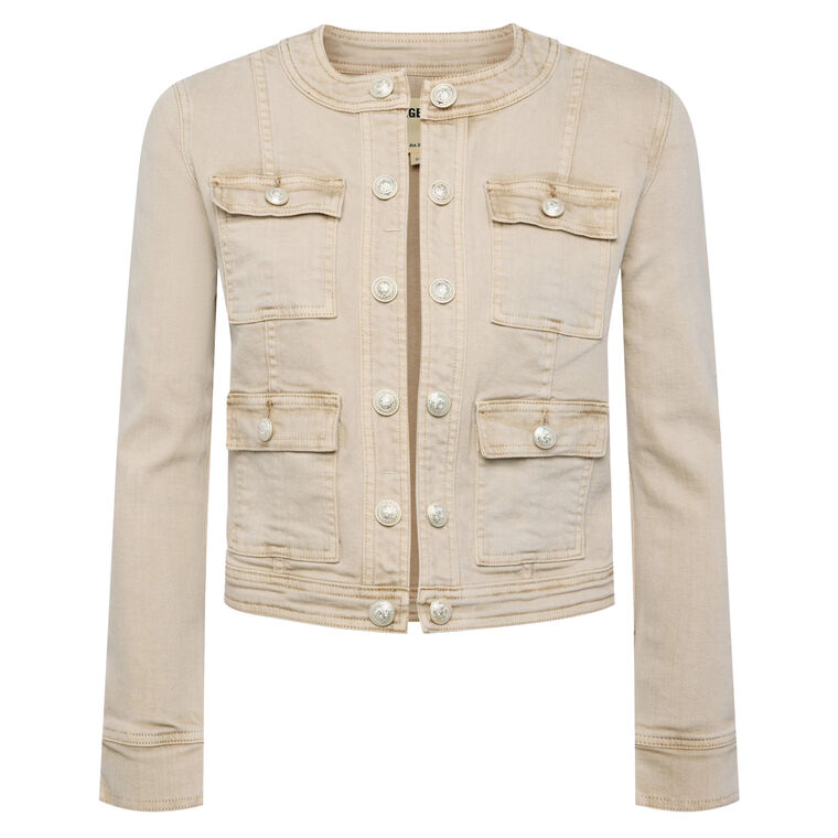 Yari Collarless Denim Jacket image number null