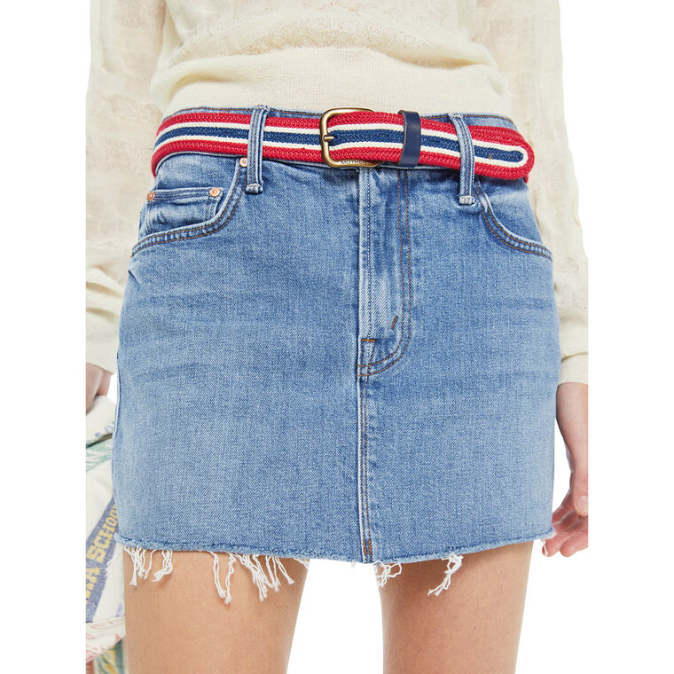 The Ditched Mini Fray Denim Skirt image number null
