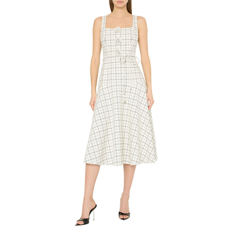 Mira Sleeveless Plaid Midi Dress image number null