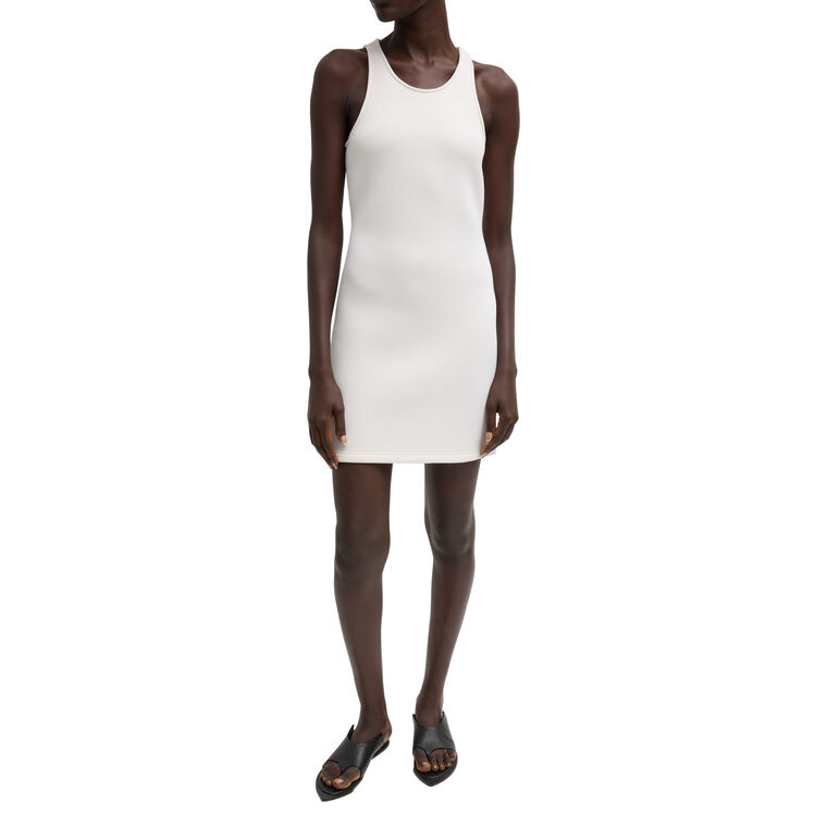 Bonded Viscose Sculpted Sleeveless Tunic Dress image number null