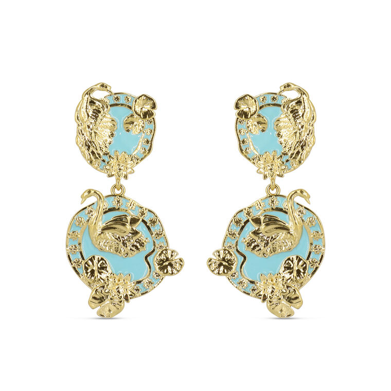 Tea and Lilies Earrings image number null