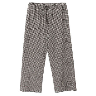 Olson Cropped Wide-Leg Gingham Pant