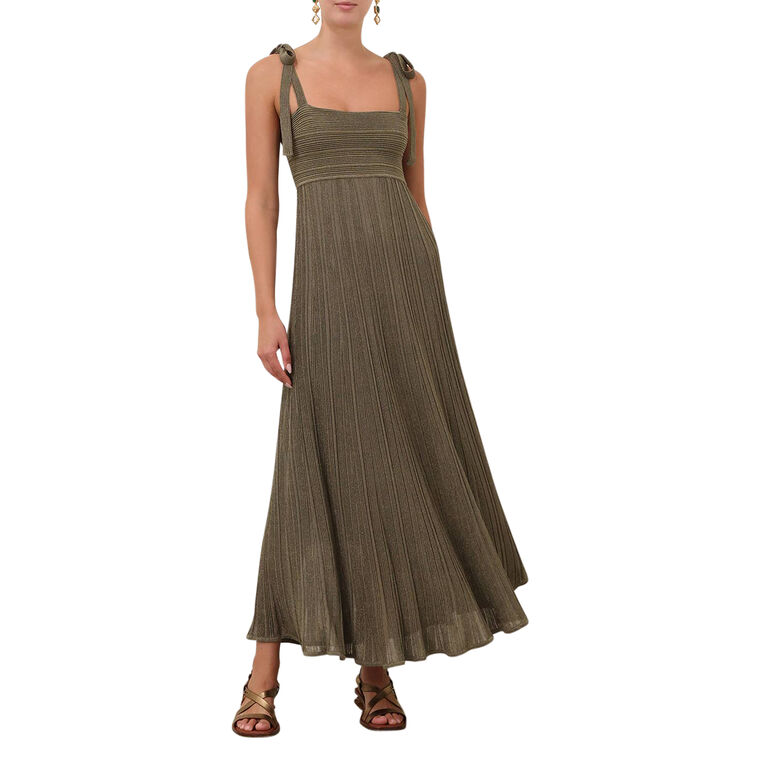 Wanderlust Sleeveless Metallic Maxi Dress image number null