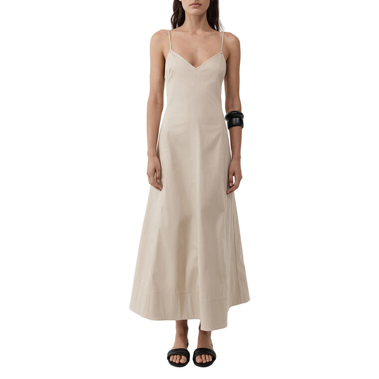 Sleeveless Structured Cotton Midi Dress image number null