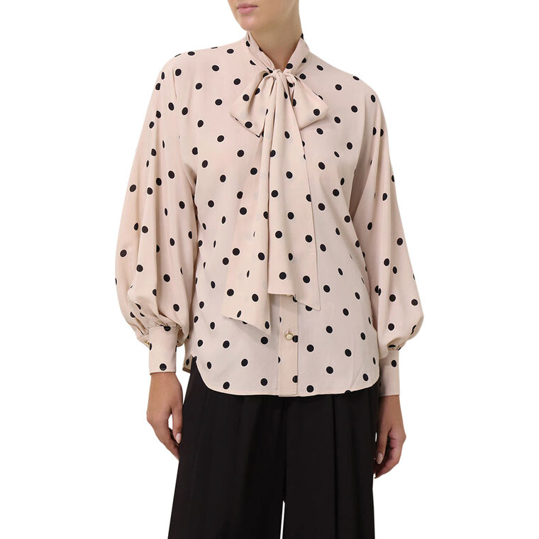 Batwing Polka Dot Blouse image number null