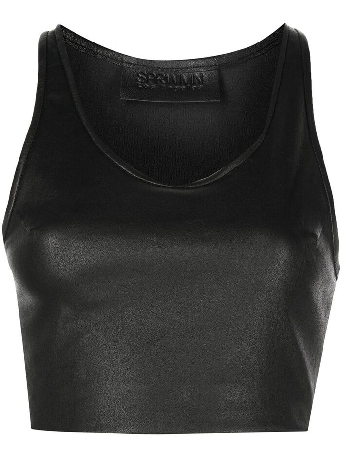 Racerback Leather Tank image number null
