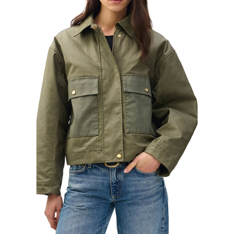 Nonie Reversible Cropped Cotton Jacket image number null