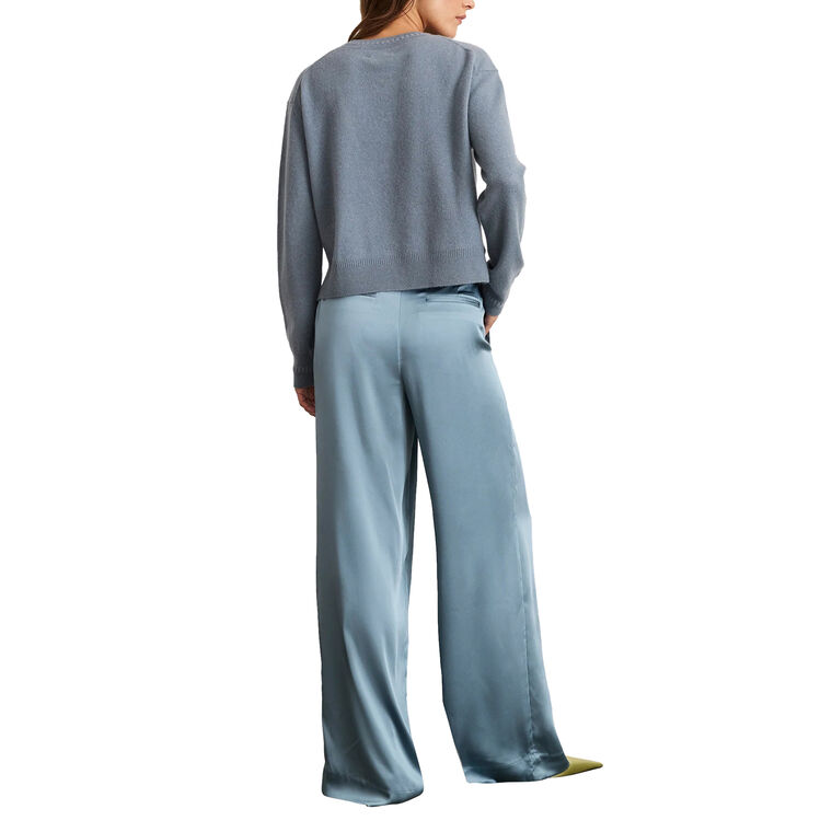 Katrina High Waisted Wide-Leg Satin Pant image number null