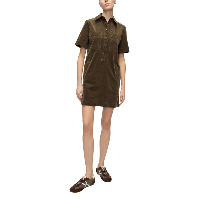 Koulis Short Sleeve Corduroy Mini Dress image number null