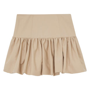 Double Cotton Dropped Waist Mini Skirt