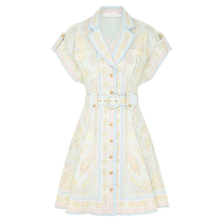 acacia shirt dress Acacia Shirt Dress in Graphic Pink Floral ZERRIN