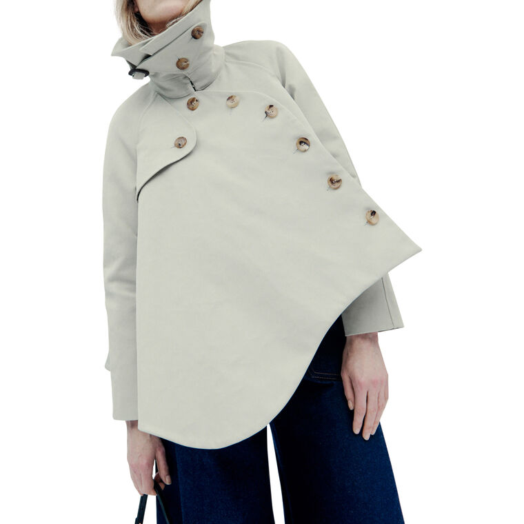 Gaberdine Short Flared Trench Jacket image number null