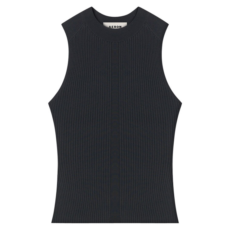 June Cut-Out Back Ribbed Knit Tank Top image number null