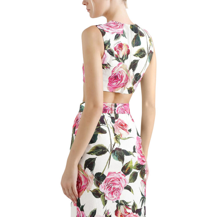 Rose-Print Crop Top image number null