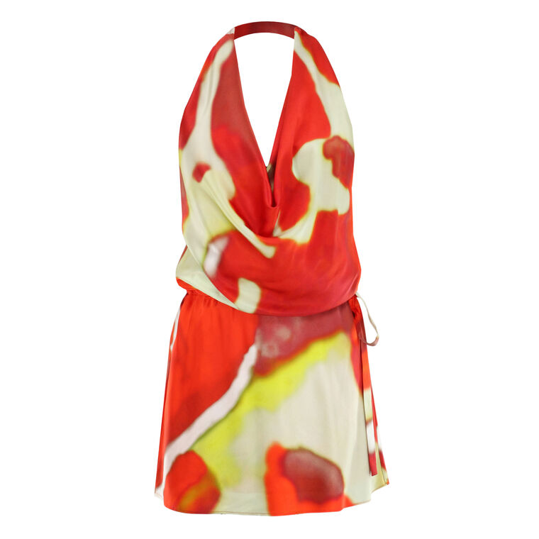 Liora Backless Silk Halterneck Mini Dress image number null