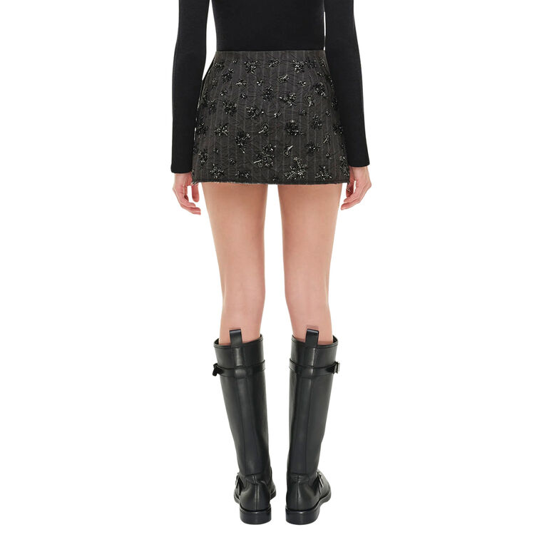 Blaire Striped Sequin Mini Skirt image number null