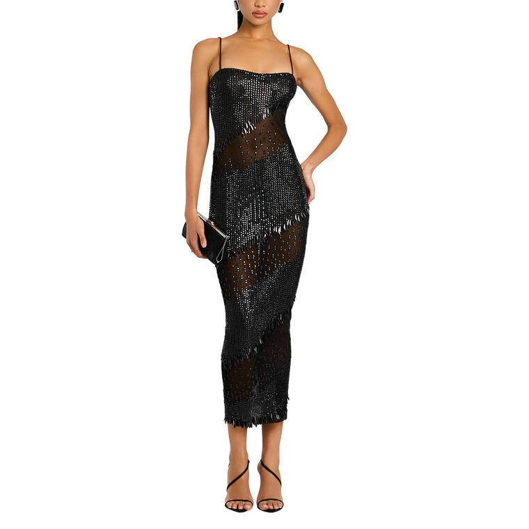 Carmine Sequin-Embellished Sleeveless Midi Dress image number null