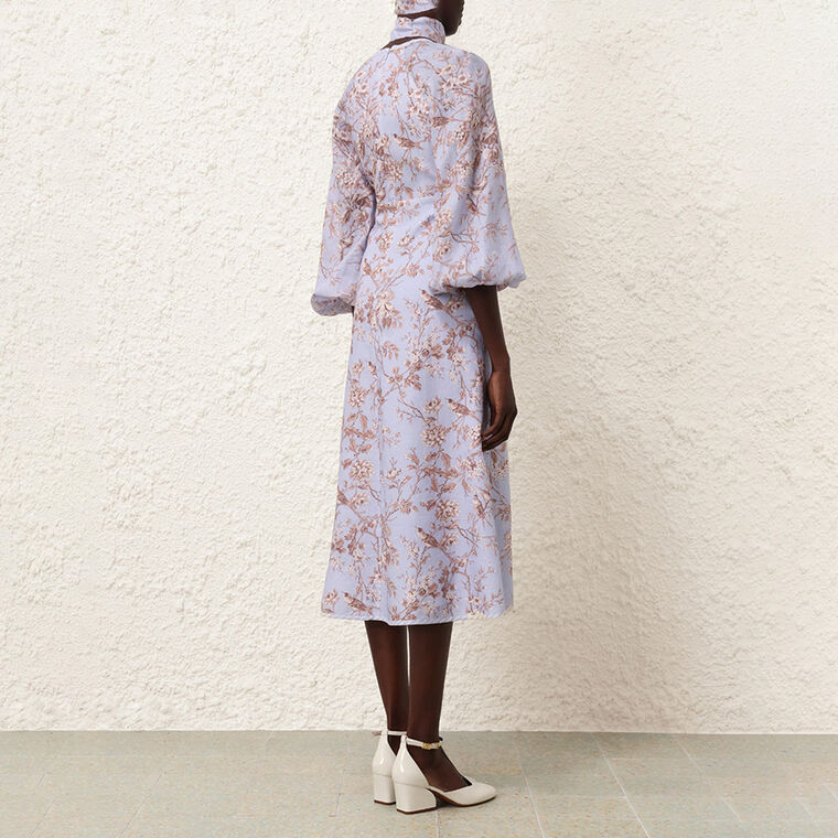 Tie Neck Midi Dress image number null