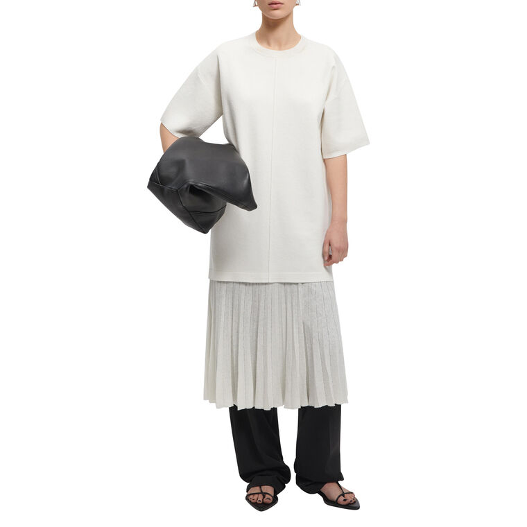 Drift Pleated Layer Short Sleeve Midi Dress image number null