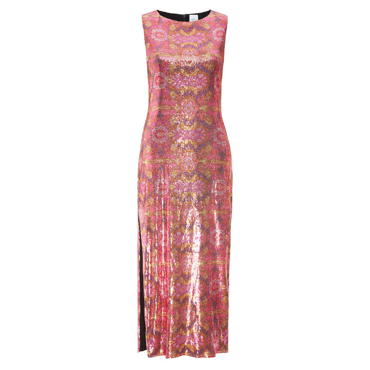 Nakia Stretch Sequin Slit Dress image number null