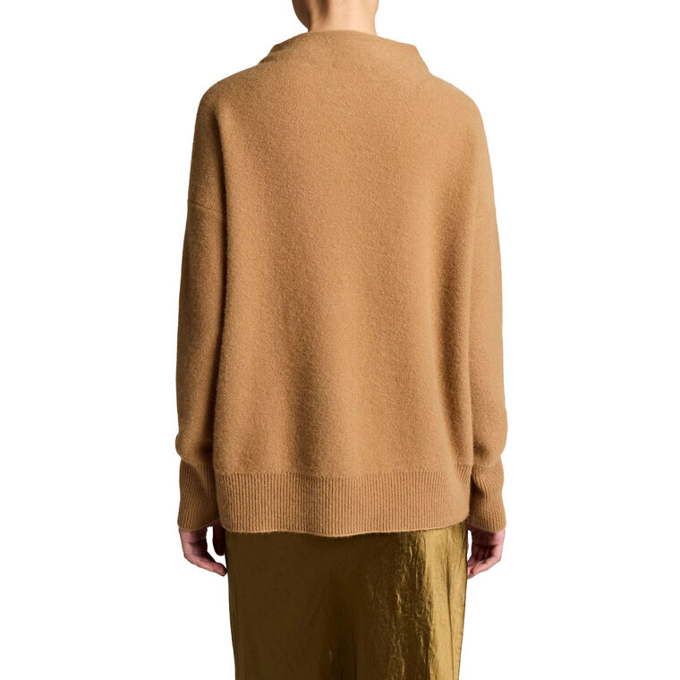 Plush Cashmere Funnel-Neck Sweater image number null