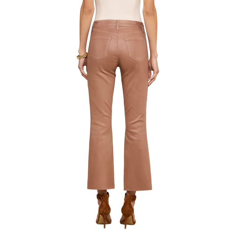 Kendra Coated High Rise Crop Flare Jean image number null