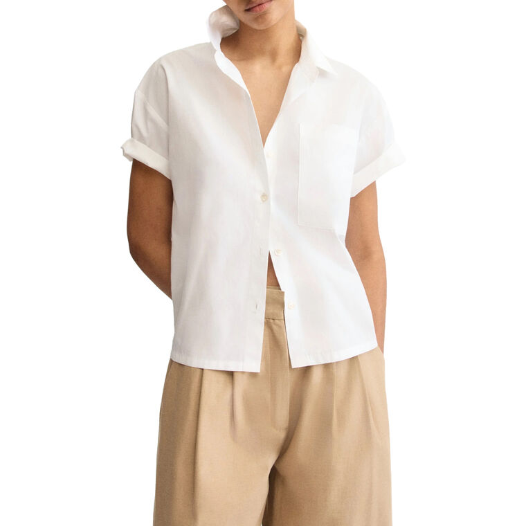 Clark Short Sleeve Split Back Button-Up Top image number null