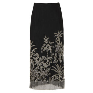 Leyla Tulle Embroidered Skirt