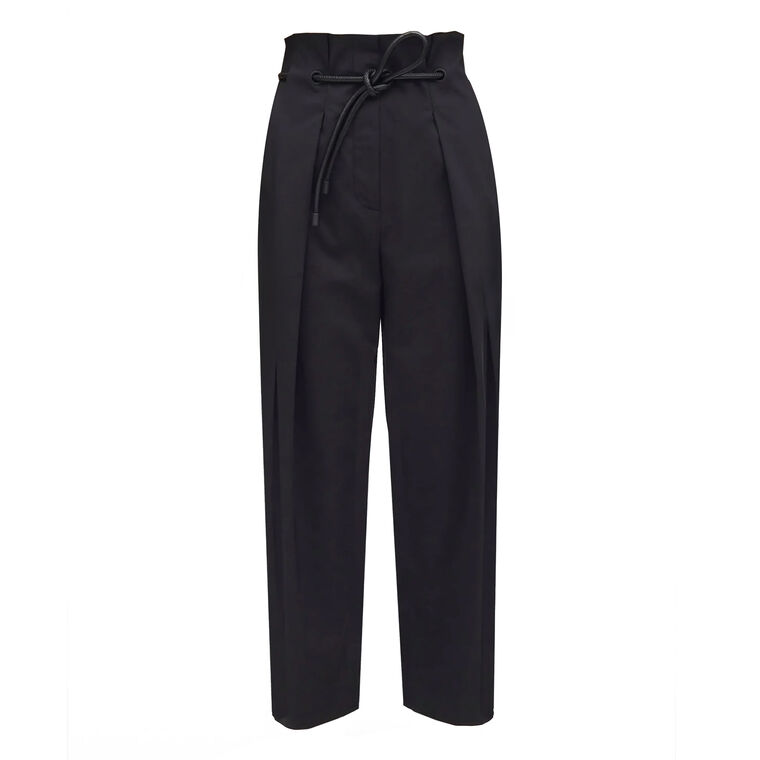Origami Cropped Pleated Paper-Bag Pant image number null