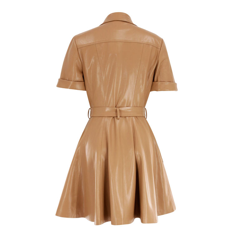 Lucy Short Sleeve Belted Vegan Leather Utility Mini Dress image number null