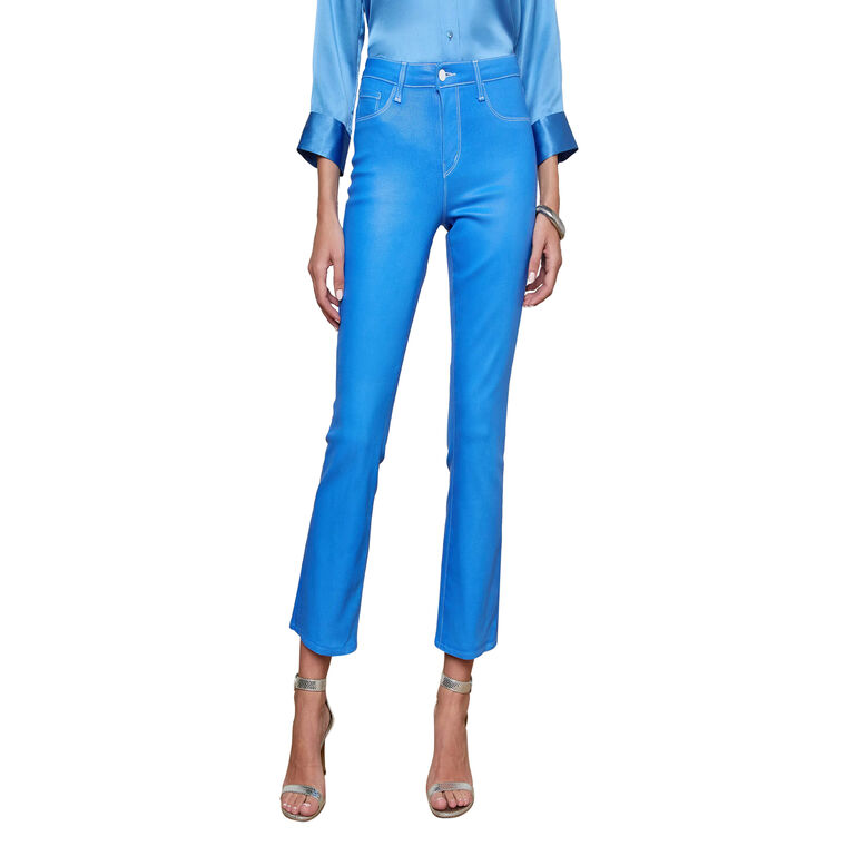 Tati High Rise Coated Cropped Micro Bootcut Jean image number null